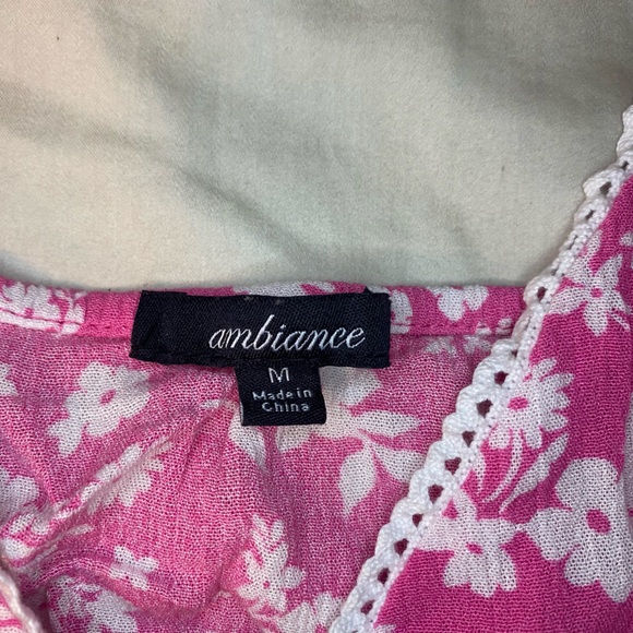 3 for $20 Medium Pink Floral Ambiance Tank Top - Picture 3 of 5